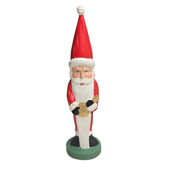 Primitive Carve Style Christmas Red Santa Claus Chris Kringle Pencil Santa - Picture 1 of 8